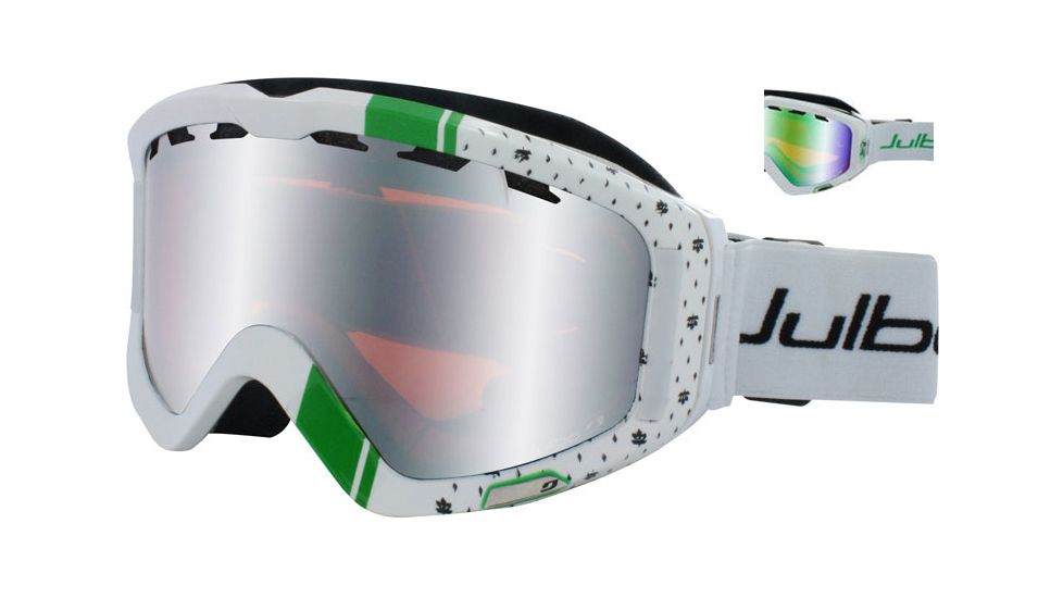 Julbo Down Rx Insert Goggles - White/Green Frame, Multilayer Green/Org Cat 3 Lens 72212161