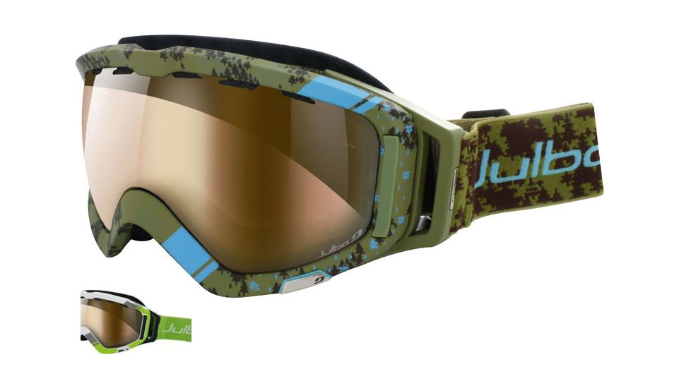 Julbo Orbiter Rx Insert Goggles - White/ Black/Green Frame, Camel Lens 72050111
