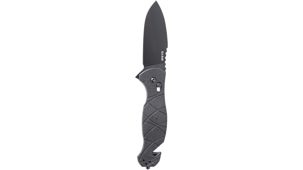 KA-BAR Knives COYTU Folding Knife, 3.5in, AUS 8A Stainless Steel Black Drop Point Blade, Black G10 Handle, 3085