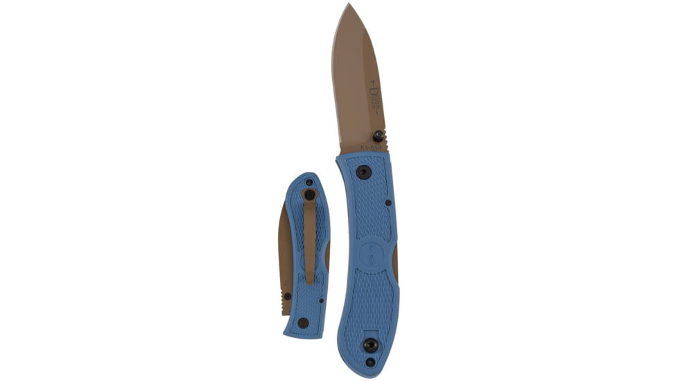 KA-BAR Knives D2 Folding Hunter, Steel Blue, 7.25, 4062D2