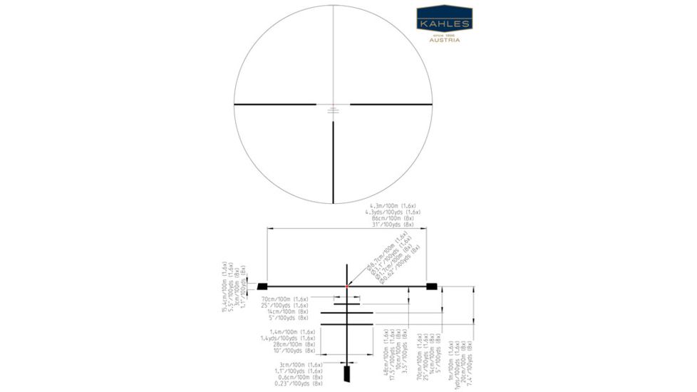 Kahles Helia 5 2.4-12X56 G4B Reticle Rifle Scope, Black, 12.6 10530