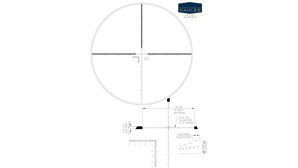 Kahles K312i 3-12x50 MSRK Reticle Rifle Scope, Black, 10.96 10552