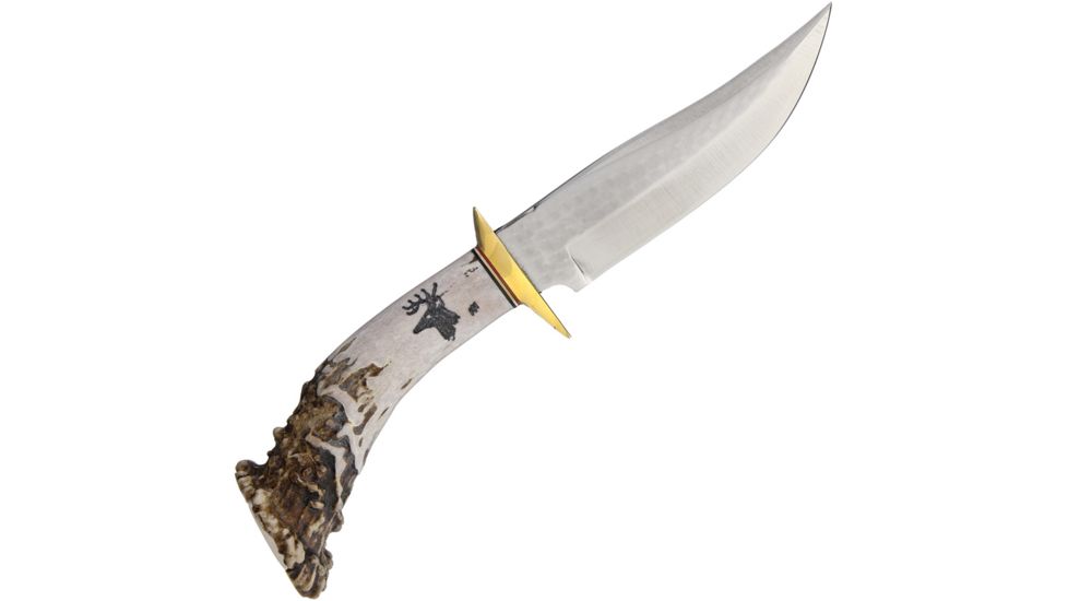 Ken Richardson Knives Bowie Crown Horn Handle 5 in Fixed Blade Knife, 4.875in, Crown Horn Handle KRK1408