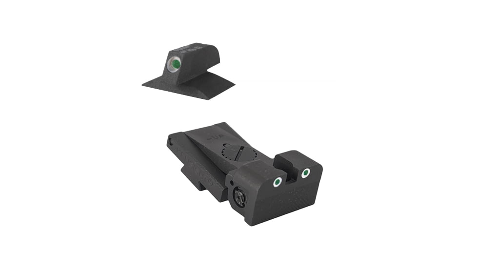 Kensight Bomar BMCS Adjustable Target 1911 Rear Night Sight Set w/ Deep Sight Notch 0.120in w/Square Blade, Black, 970-096