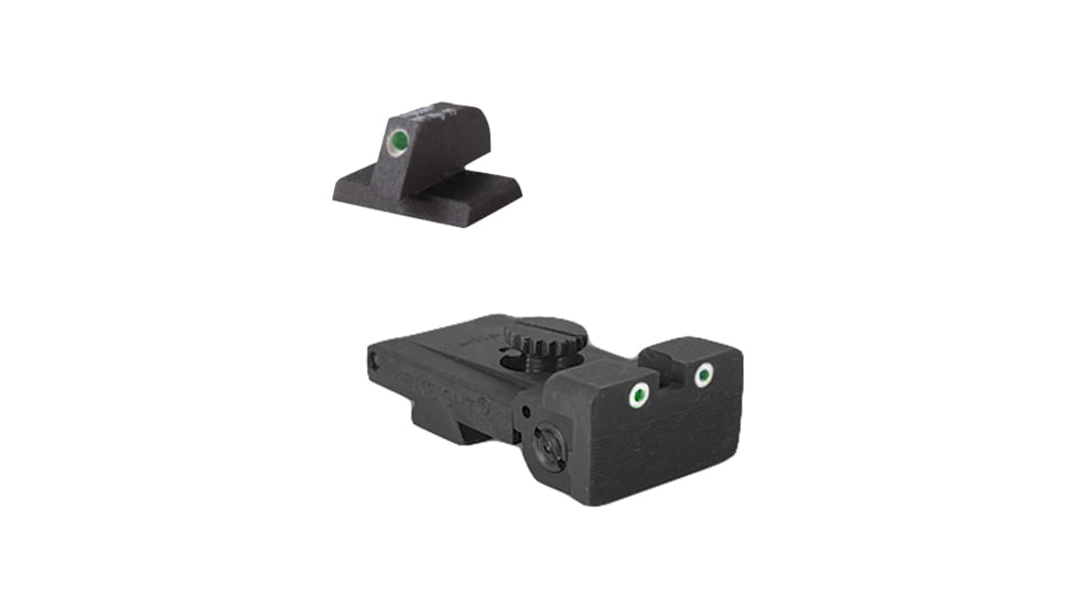Kensight Bomar BMCS Adjustable Target 1911 Rear Night Sight Set w/ Flat Profile, Black, 960-093