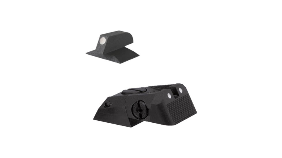 Kensight DAS Serrated Blade w/Artic White Dots Adjustable Rear 1911 Sight, Black, 970-678