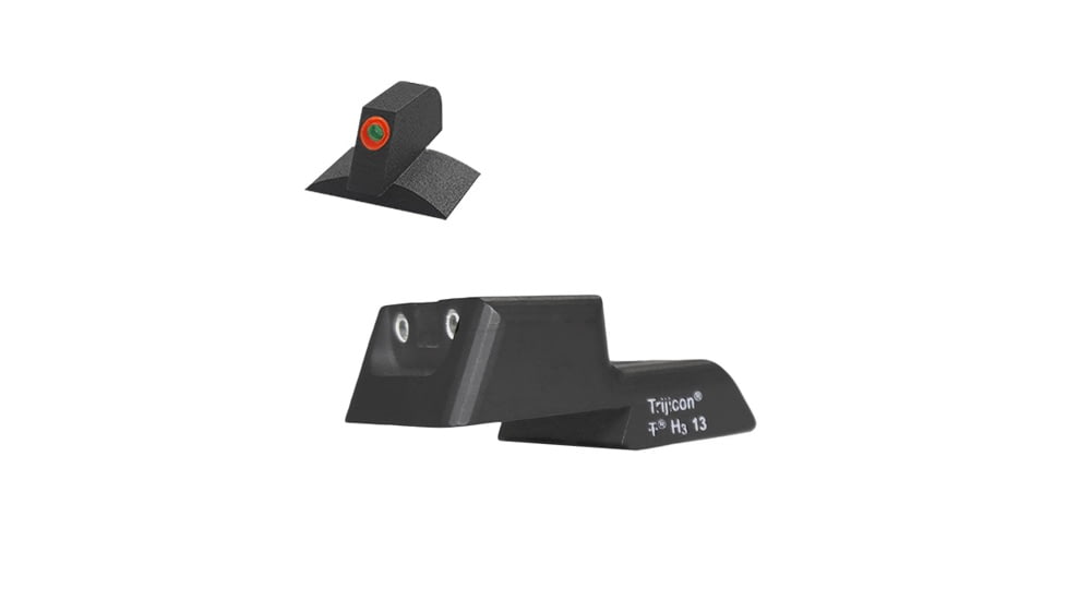Kensight SLAM Fixed Rear 1911 Night Sight One-Handed Cocking/Cycling of Slide, Recessed Blade, Tritium w/White Outlines, Fits Novak Sight Dovetail w/ 0.160in Tall, Contoured, Tritium Lumi-Orange, Black, 980668