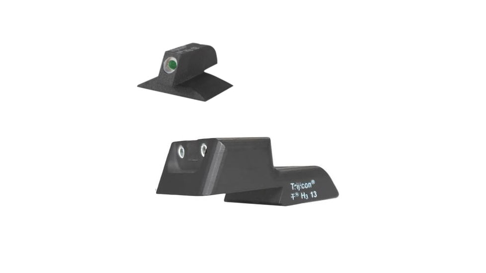 Kensight SLAM Fixed Rear 1911 Night Sight, One-Handed Cocking/Cycling of Slide, Recessed Blade, Tritium w/White Outlines, Fits Novak Sight Dovetail w/ 0.160in Tall, Contoured Profile, Black, 970668