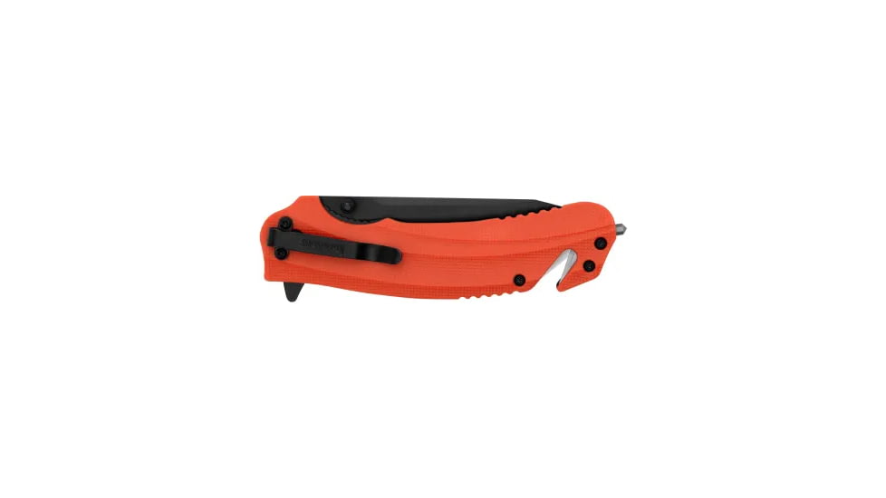 Kershaw Barricade Assisted Opening Folding Knife, 3.5in, 8Cr13MoV, Drop Point, Glass-filled Nylon Orange Handle, Black, 8650ST