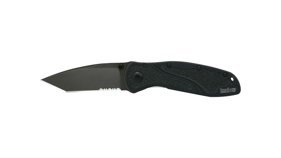 Kershaw Blur Knife, Tanto Blade, Black, Clam Pack 112629