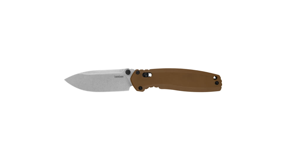 Kershaw Broadside Folding Knife, 3.50in, D2 Steel, Spear Point Blade, G10 Flat Dark Earth Handle, 2052