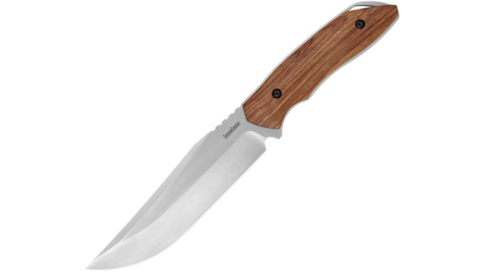 Kershaw Hurdle Fixed Blade Knife, 6.25in, Stainless Blade, Brown Wood Handle, 1418