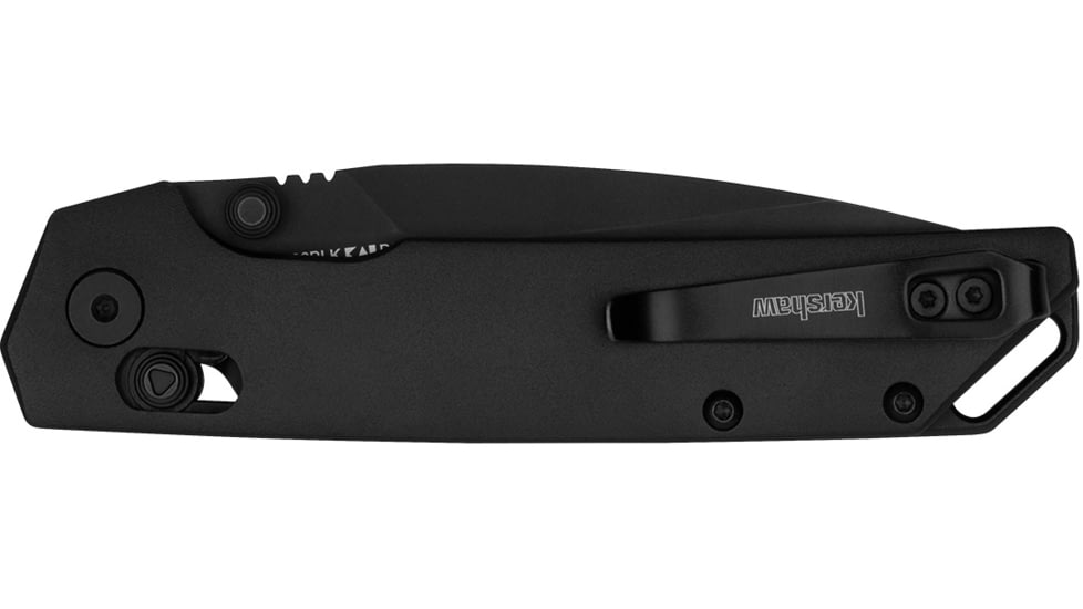 Kershaw Iridium Folding Knife, 3.40in, D2 Steel, Spear Point, Gray Anodized, Black Stonewashed, 2038BLK