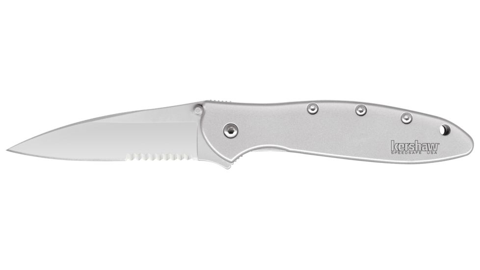 Kershaw Leek Cutting Knife, 2.95in. Blade, Partially Serrated, Stainless Steel 1660STKER
