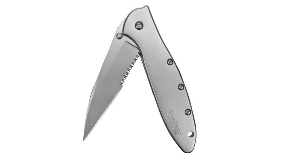 Kershaw Leek Cutting Knife, 2.95in. Blade, Partially Serrated, Stainless Steel 1660STKER