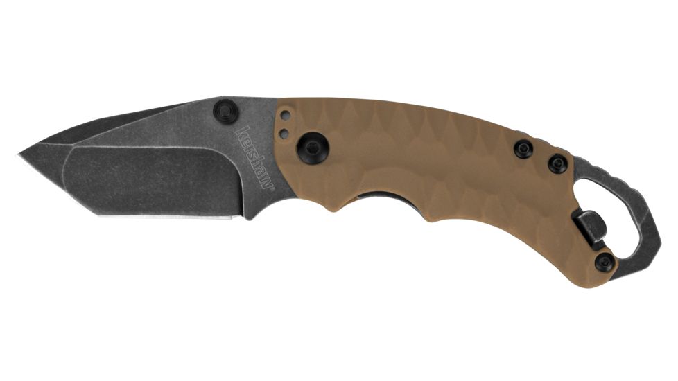 Kershaw Shuffle II Folding Knife, 2.6in, 8Cr13MoV, BlackWash, Tan Glass-filled Nylon Handle, Box, 8750TTANBW