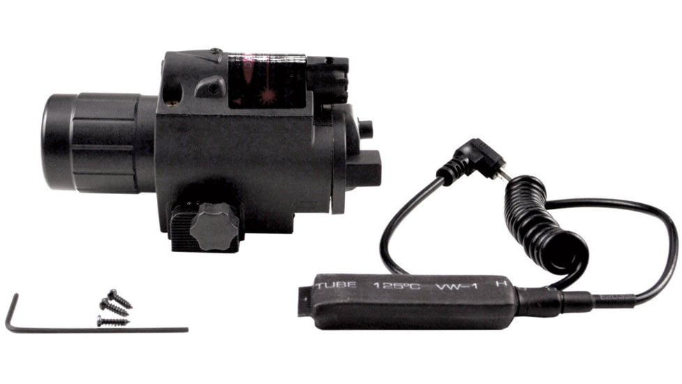 Kexuan Tac Light and Red Laser Sight Combo w/ Remowable Switch, 220 Lumens, Black, FLRL01