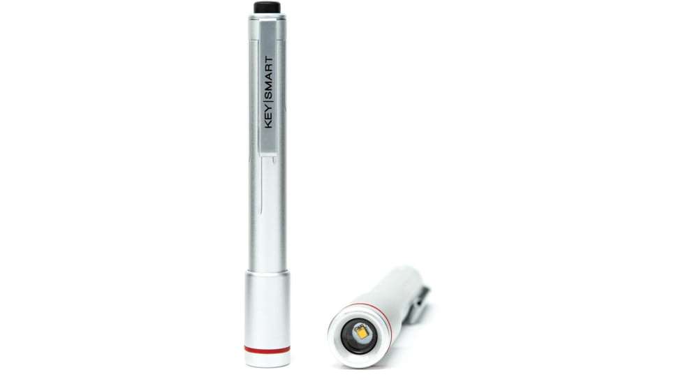 KeySmart Nano Torch XL Compact Pen Light, Aluminum, Silver, Extra Large, KS818-SVR