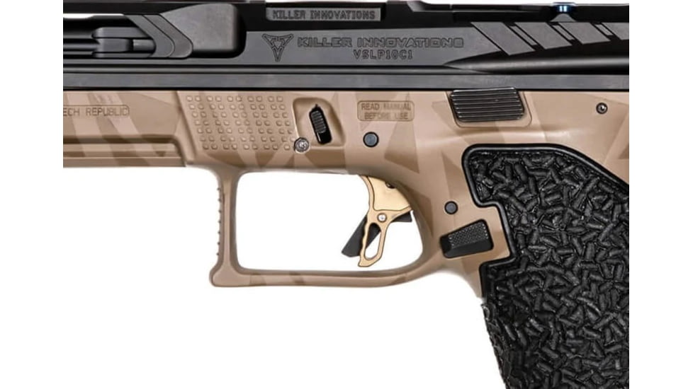 Killer Innovations Velocity CZ P10 S Trigger, 4.7lb Pull Weight, Anodized 6061 T6 Aluminum, FDE w/ Black Safety, CZTG350FDEB