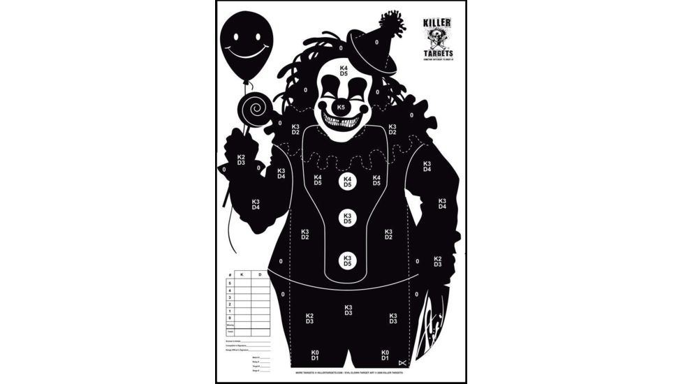 Killer Targets Menacing Killer Clown Target - Pack of 10