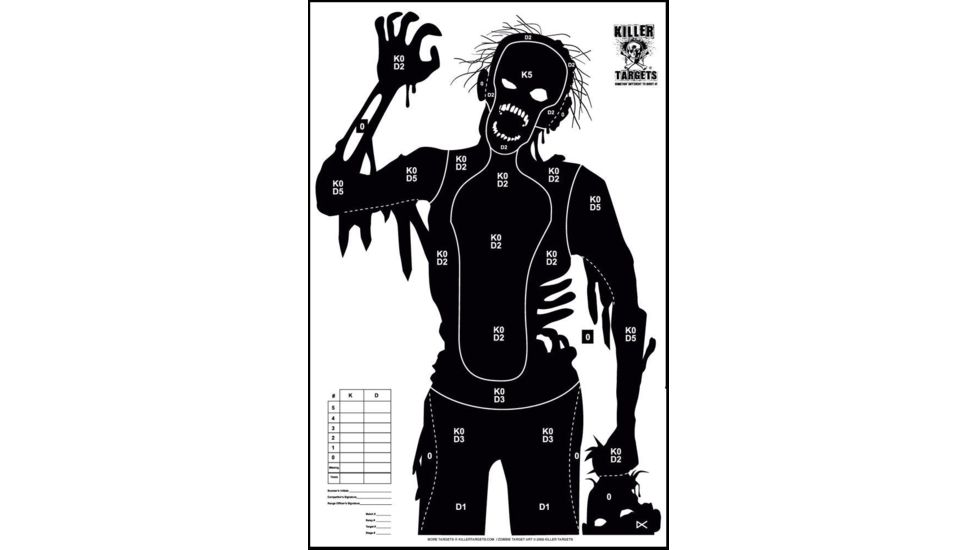 Killer Targets Patient Zero Zombie Target - Pack of 12 KT-012-ZMB