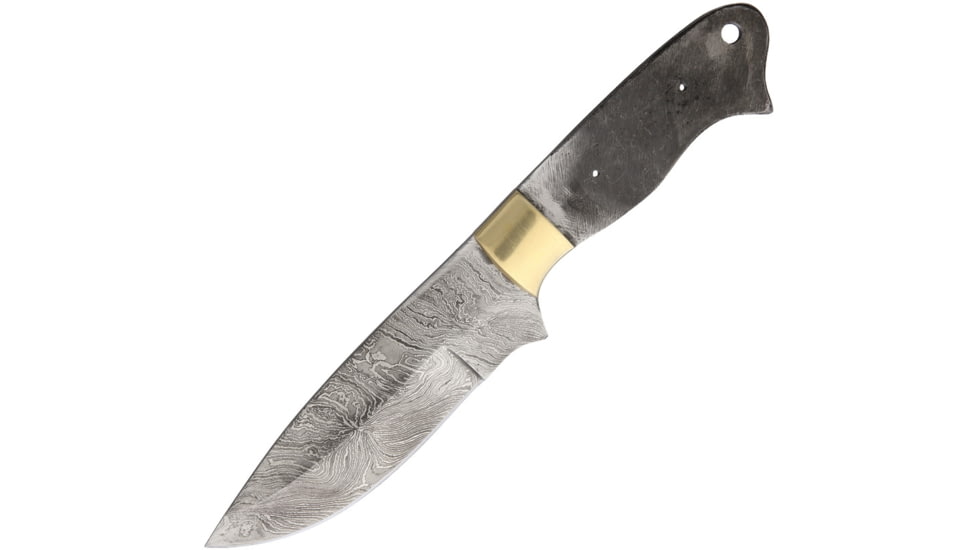 Knifemaking 5in Damascus Steel Drop Point, Brass Guard, BL095