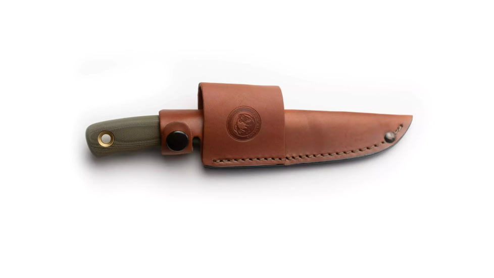 Knives of Alaska Alpha Wolf Fixed Blade Knife, 3in, CPM MagnaCut Stainless Steel, Drop Point Blade, G10, Olive Drab Handle, 00333FG