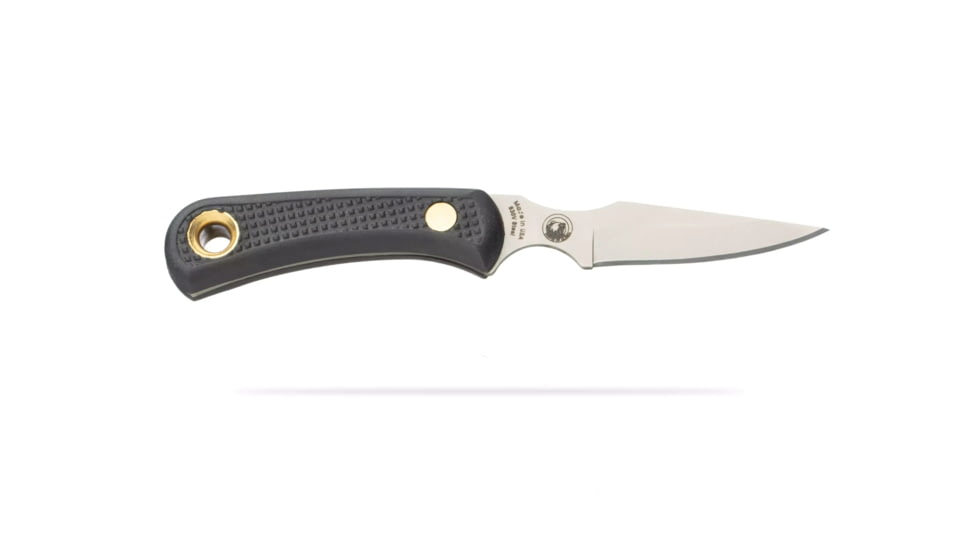 Knives of Alaska Cub Bear Fixed Blade Knife, 2.75in, CPM MagnaCut Stainless Steel, Caping Blade, Santoprene, Black Handle, 00023FG