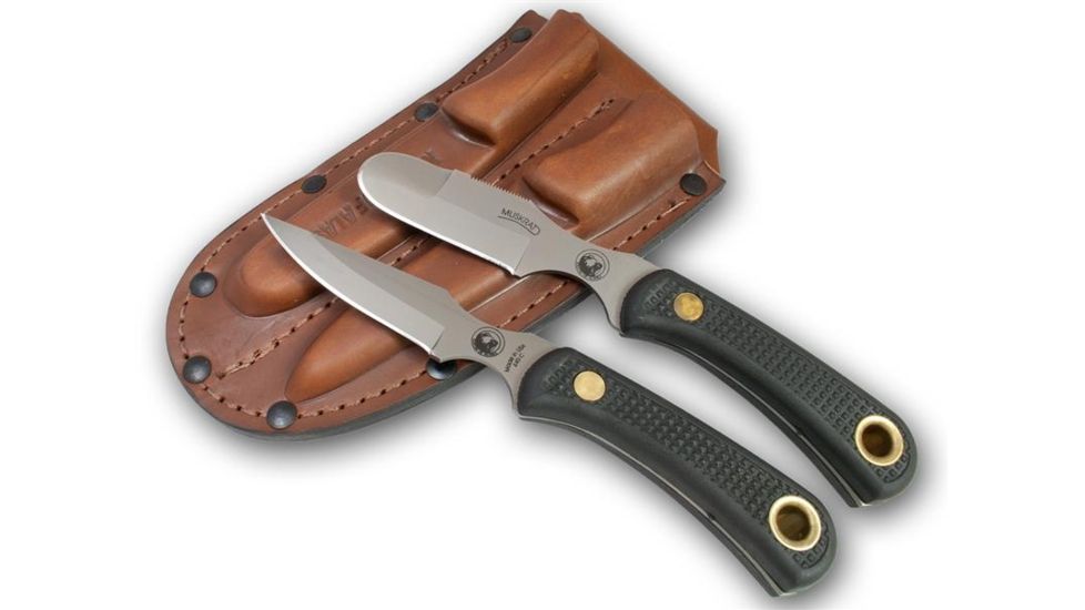 Knives of Alaska Muskrat/Cub Bear D2 Steel Fixed Blade Knife Combo, 2.25in/2.75in, D2 Steel Blades, Black Suregrip Handle, 00095FG