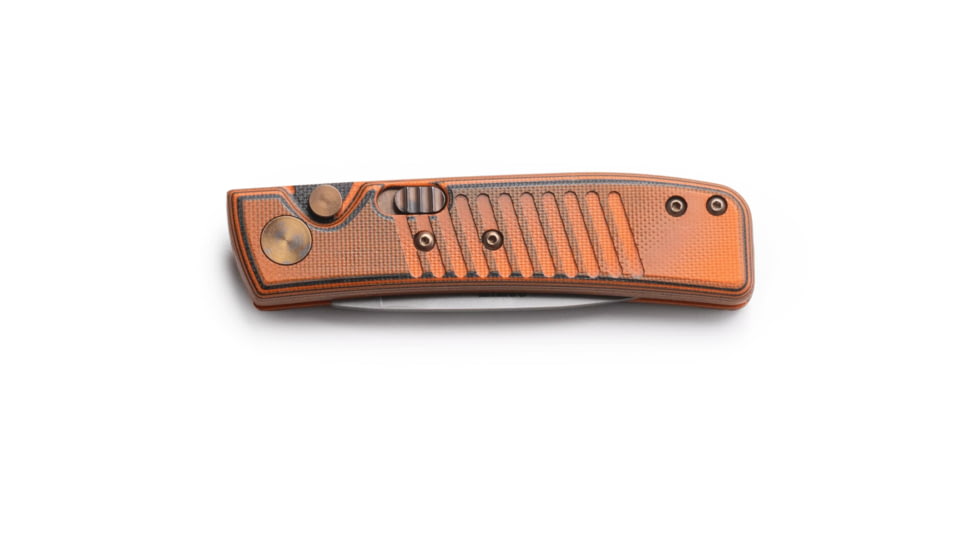 Knives of Alaska Onyx Auto Automatic Folding Knife, 2.6in, CPM MagnaCut Stainless Steel, Drop Point Blade, G10, Orange/Black Handle, 00955FG