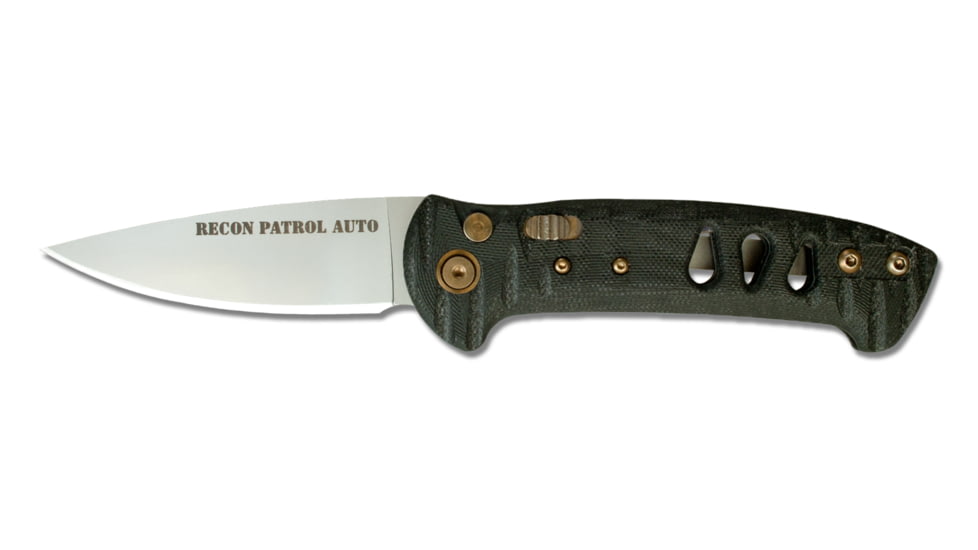 Knives of Alaska Recon Patrol Auto Automatic Folding Knife, 3in, CPM MagnaCut Stainless Steel, Drop Point Blade, G10, Orange/Black Handle, 00924FG