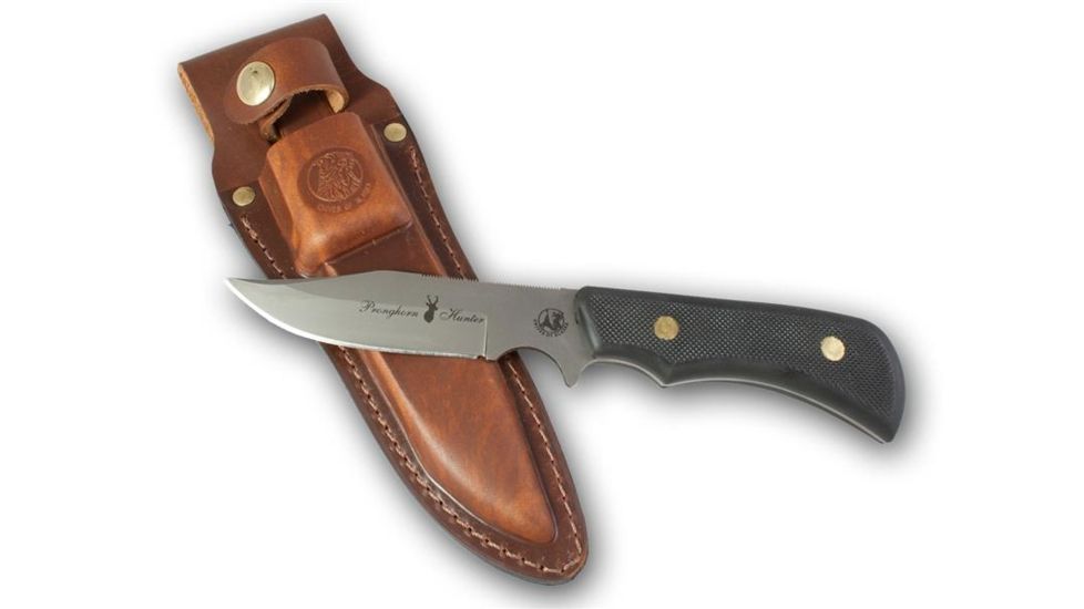 Knives of Alaska Trekker Series Pronghorn D2 Knife, Suregrip Handle, Black 00160FG