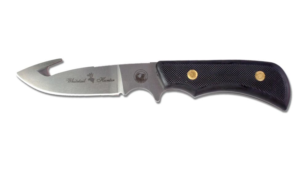 Knives of Alaska Trekker Series Whitetail Hunter D2 Knife, Suregrip Handle, Black, 00162FG