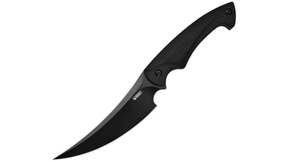 Kubey Persian Style Fixed Blade Knife, 5.5 black finish D2 tool steel blade, Black G10 handle, KU231B