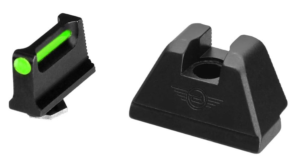 L2D Combat Co-Witness/Suppressor Height Fiber Optic Sight Set, Glock 9mm/.40 S&amp;W/.357 Sig, Green, Fits Glock 9MM / 40S&amp;W / .357 Sig Not G43/43x/48, LD-S-FOS-GLK-GRN
