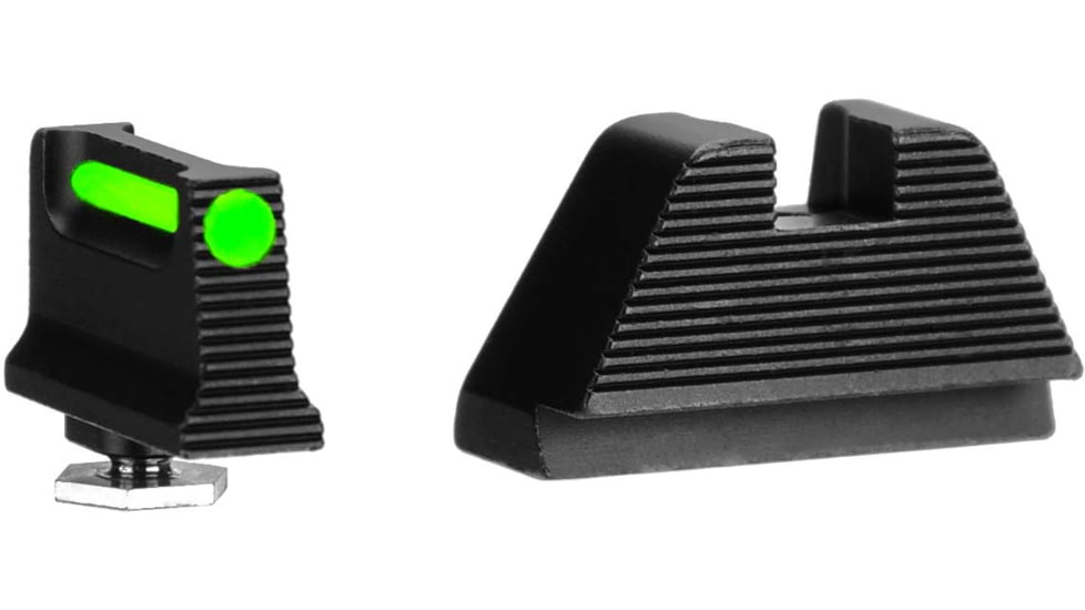 L2D Combat Co-Witness/Suppressor Height Fiber Optic Sight Set, Glock 9mm/.40 S&amp;W/.357 Sig, Green, Fits Glock 9MM / 40S&amp;W / .357 Sig Not G43/43x/48, LD-S-FOS-GLK-GRN