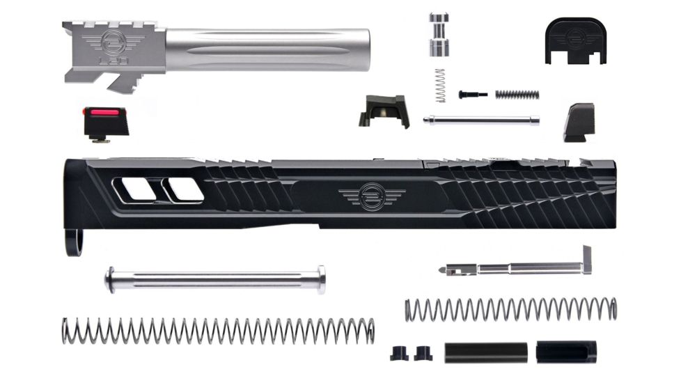 L2D Combat Complete Catalyst Upper Non-Threaded, Fits Glock 19 Gen 3, Black/Stainless LD-CU-C-193-F-BLK-SS