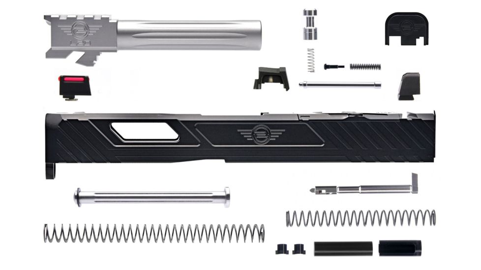L2D Combat Complete Tyton Upper Non-Threaded, Fits Glock 19 Gen 3, Stainless LD-CU-T-193-F-BLK-SS