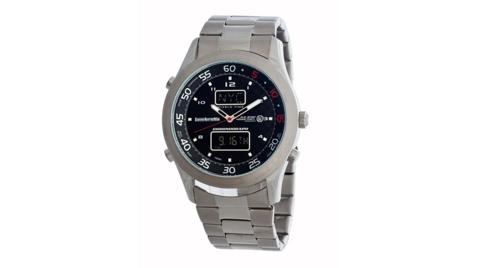 Lambretta 2077/bla De Luxe World Time Mens Watch LAM2077BLA