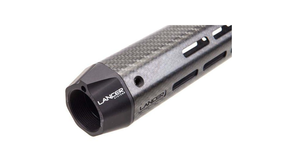 Lancer Systems LCH7 Octagon Carbon Fiber Handguard, 7.62mm, 7.2 in, Carbine Length, Standard, 18 TPI, Black, LCH7-06-ML-ST-18