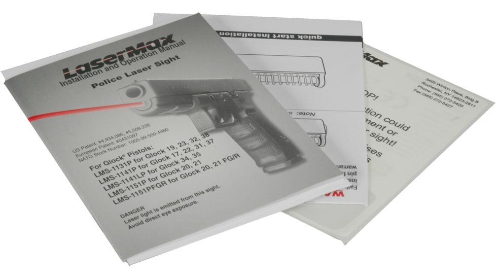 Laser Max Laser Sights for Fits GLOCK Pistols Manual