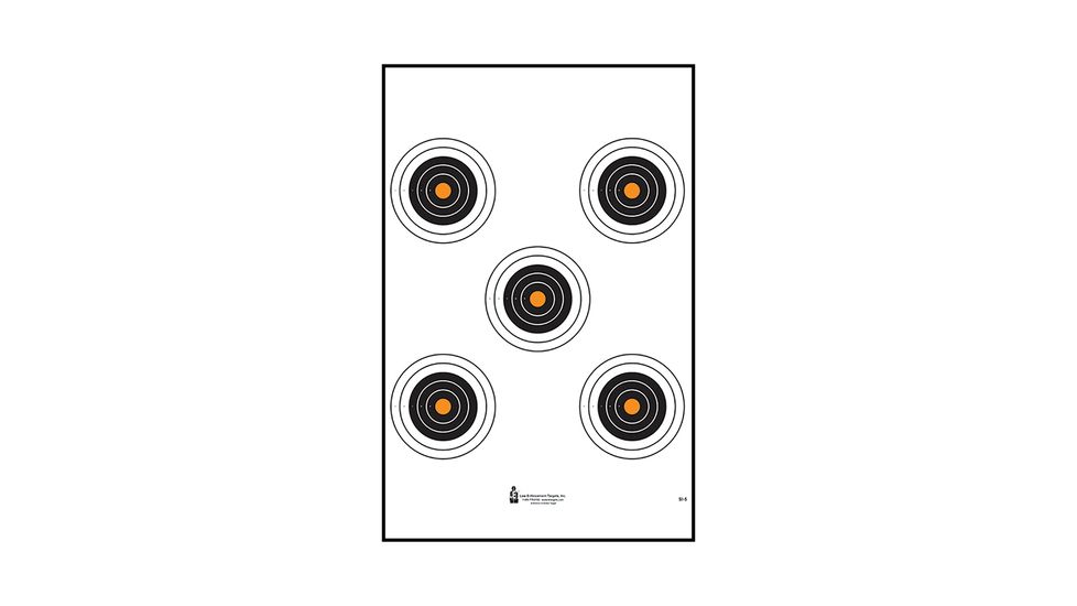 Law Enforcement Targets 5 Bull's-Eye Target With Orange Centers, Pack of 100, 21x24, SI-5