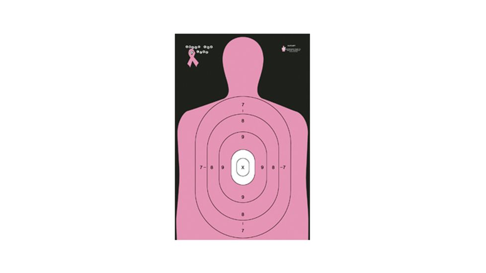 Law Enforcement Targets B-27E Shoot For The Cure Pink Silhouette Targets 23x35 Inch Pink/Black 100 Per Case