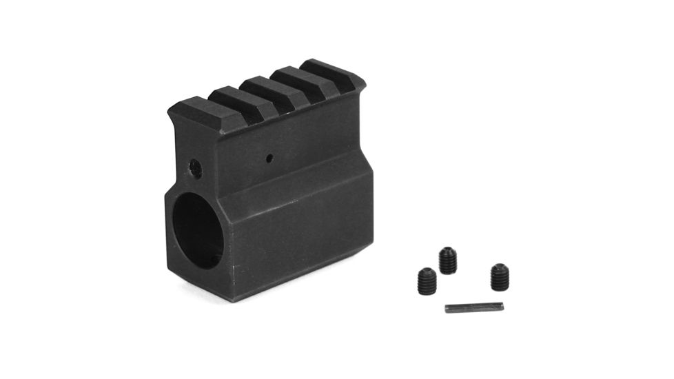 LBE Unlimited Upper Receiver Height .750 Gas Block w/Rail, Set Screws Included, Black, LBARRGB-UH