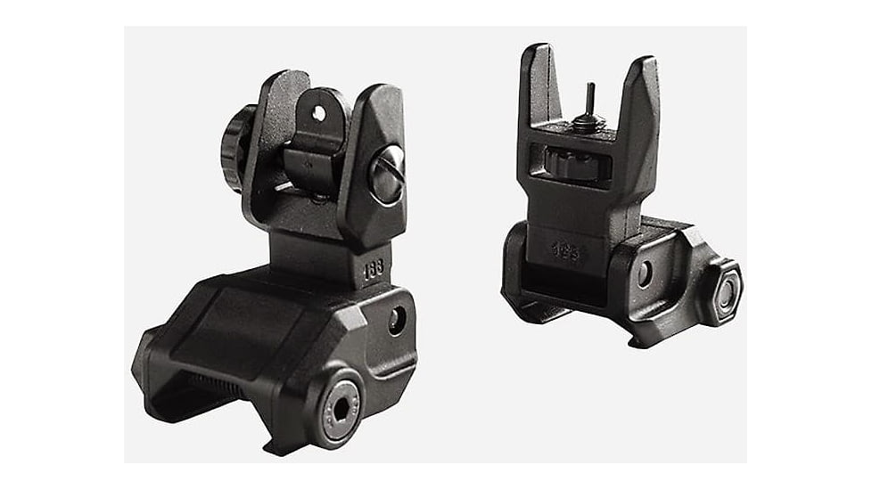 Lead &amp; Steel L&amp;S Back Up Sights - Impact Resistant Polymer, 1913 Flip Up, Black, LBUS