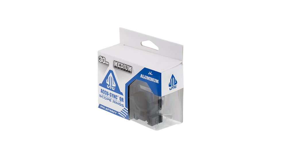 Leapers UTG ACCU-SYNC QR Scope Rings, 30mm, Medium Profile, Picatinny, Black, AQR315