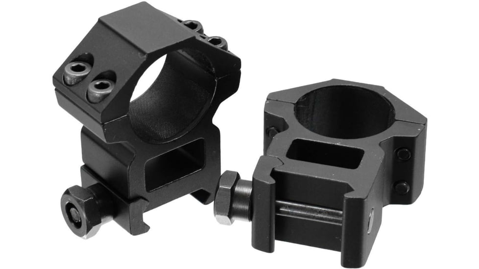 Leapers UTG ACCUSHOT 1in/2PCs High Profile Picatinny/Weaver Rings, Black, RGWM-25H4