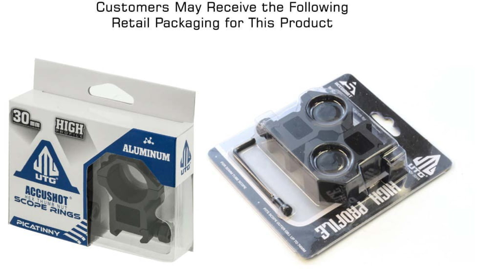 Leapers UTG ACCUSHOT 30mm/2PCs High Profile Picatinny/Weaver Rings, Black, RGWM-30H4