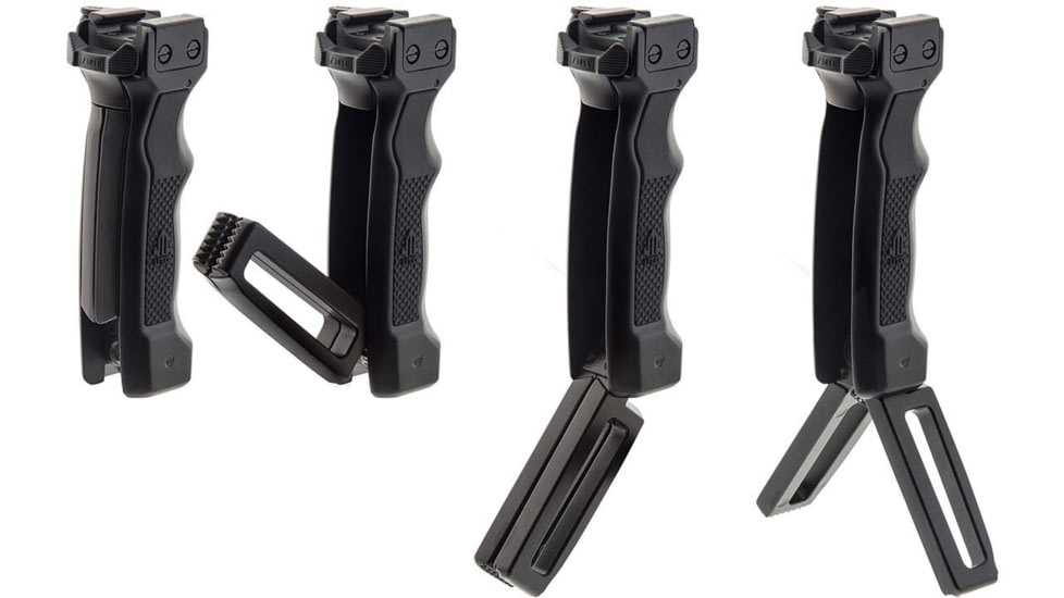 Leapers UTG D Grip with Ambidextrous Quick Release Deployable Bipod, Black, MNT-DG02Q
