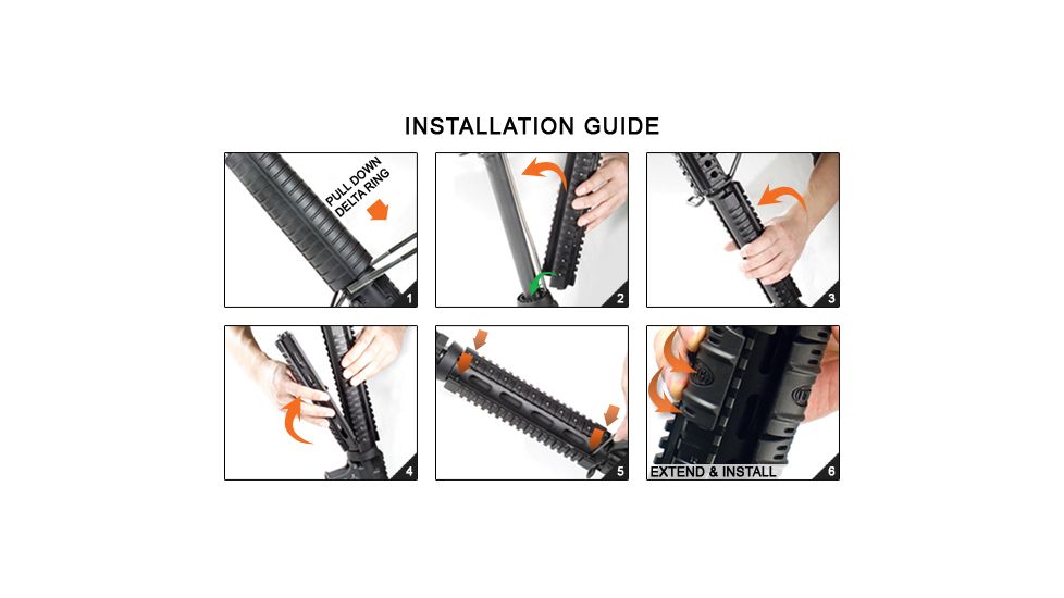 Leapers UTG PRO Model 4/AR15 Mid Length Drop-in Quad Rail, Black, MTU007